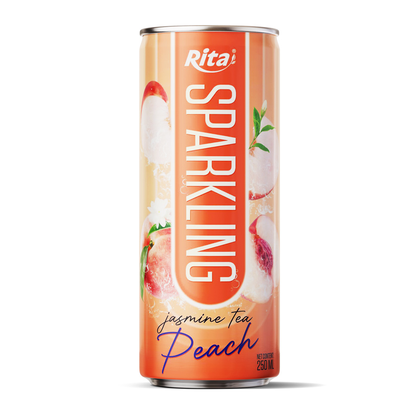 Rita Sparkling Jasmine Tea Peach Flavor 250ml Sleek Can